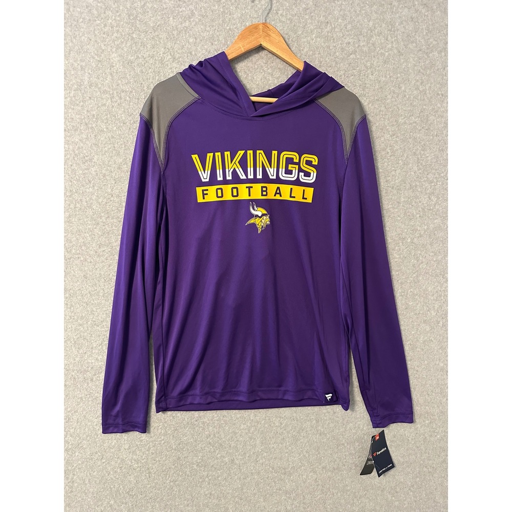 Minnesota Vikings Fanatics Performance Hoodie Built-In Face Gaiter Mask M NWT